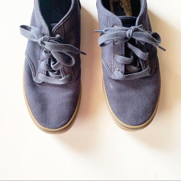 Vans Navy Blue Lace Up Round Toe Atwood Skate Sneakers - Picture 2 of 9